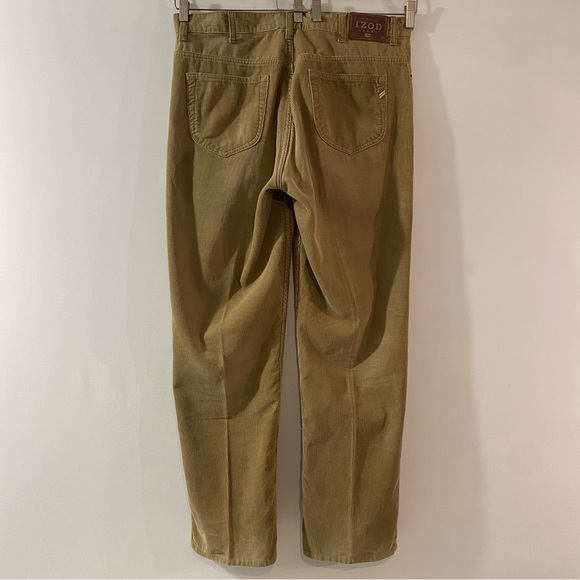 Izod Khaki Corduroy Flat Front 100% Cotton Pants - Picture 2 of 5